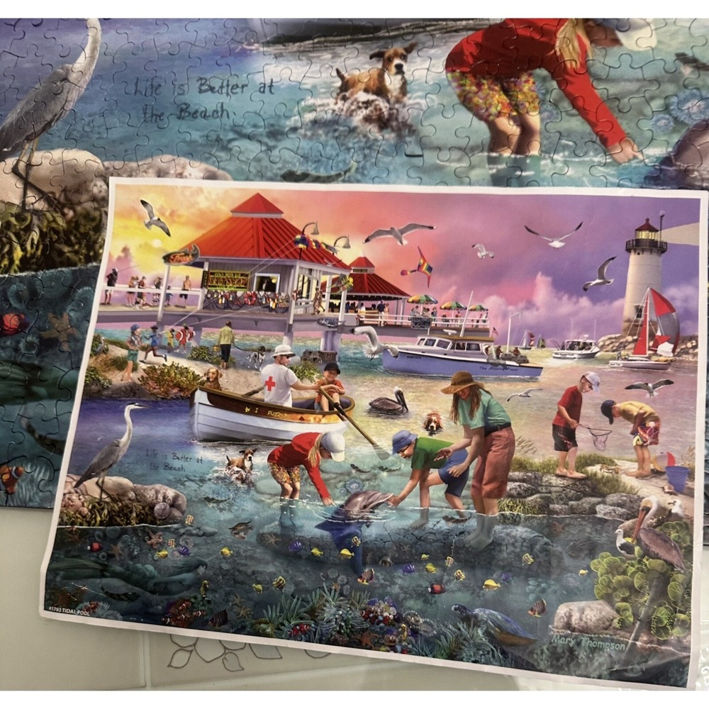 WHITE MOUNTAIN JIGSAW PUZZLE TIDAL POOL 1000 PCS COMPLETE 2022 #1793 - Picture 5 of 8